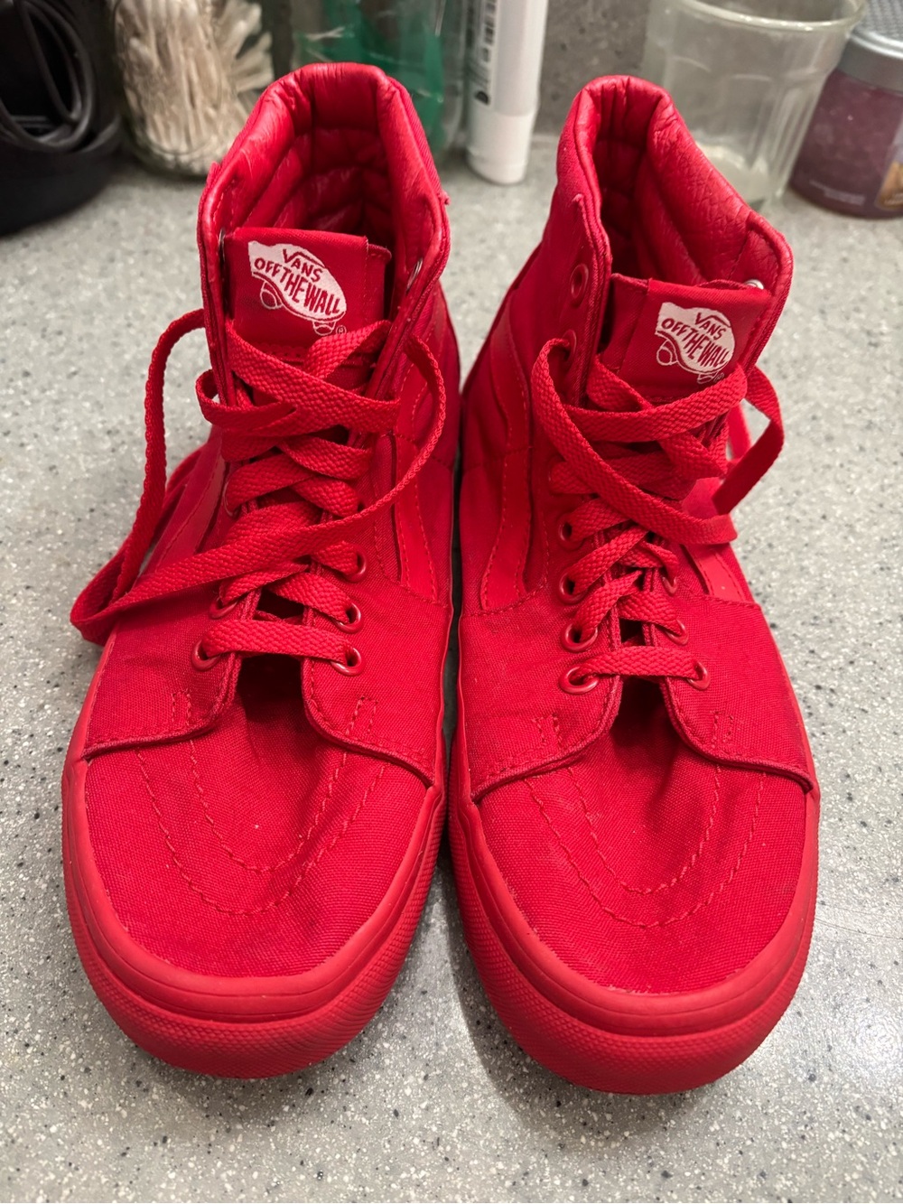 Vans Women’s High-Top Skate Shoes in Red